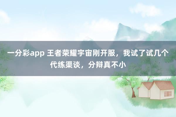 一分彩app 王者荣耀宇宙刚开服，我试了试几个代练渠谈，分辩真不小