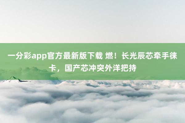 一分彩app官方最新版下载 燃！长光辰芯牵手徕卡，国产芯冲突外洋把持